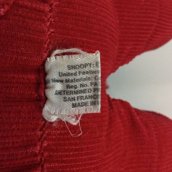 Vintage Snoopy Christmas Plush 13 inch Peanuts Doll In Red Overalls - Picture 6 of 6